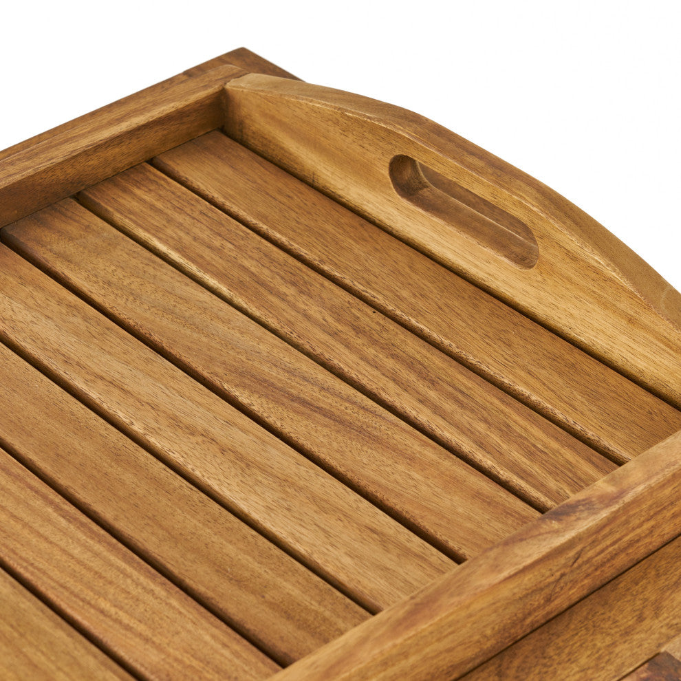 GDF Studio Kadence Solid Wood Natural Stained Kitchen Serving Cart