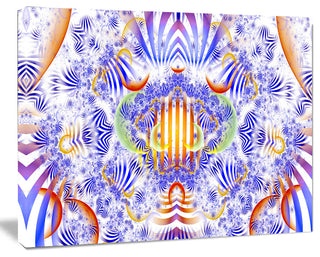 Magical Fairy Pattern Blue, Oversized Abstract Canvas Art Print, 60x40