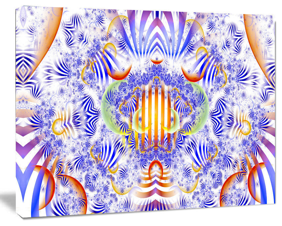 Magical Fairy Pattern Blue, Oversized Abstract Canvas Art Print, 60x40