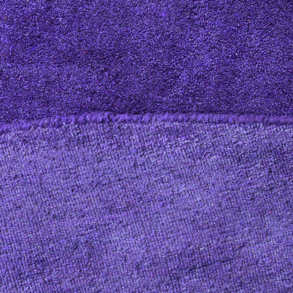 Hand Knotted Loom Silk Mix Area Rug Solid Purple
