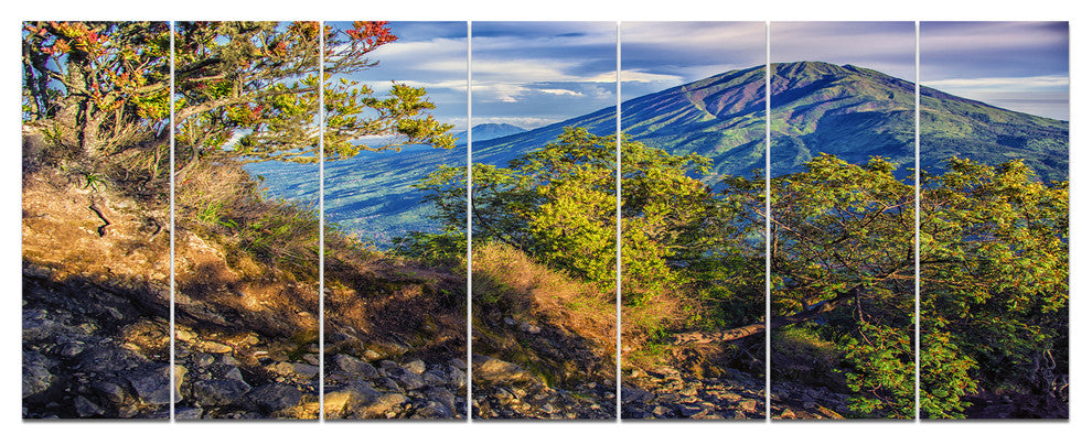 Merbabu Volcano in Java, Landscape Canvas Art Print, 83"x32", 7 Panels
