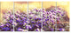 Purple Little Wild Flowers, Floral Canvas Art Print, 60"x28", 5 Panels