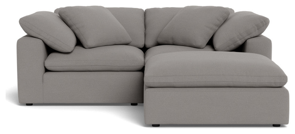 Fluffy 2-Piece Sofa with Ottoman, Peyton Slate