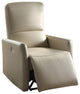 HomeRoots 28" X 37" X 40" Beige Leather-Aire Power Motion Recliner