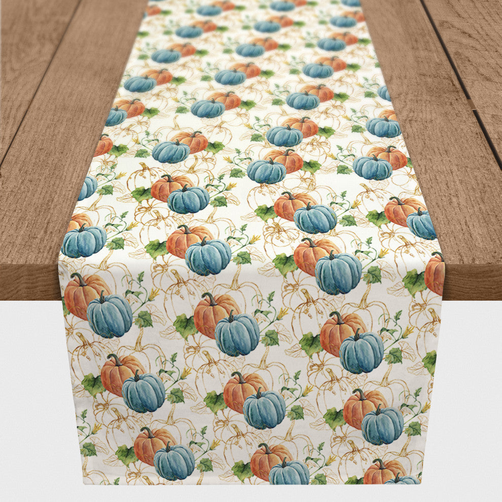 Blue Orange Pumpkin 16x90 Runner
