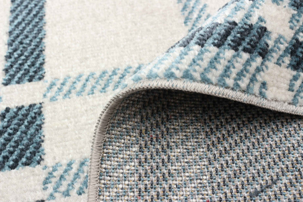 Aqua Roma Area Rug, Blue, 2'6"x8'