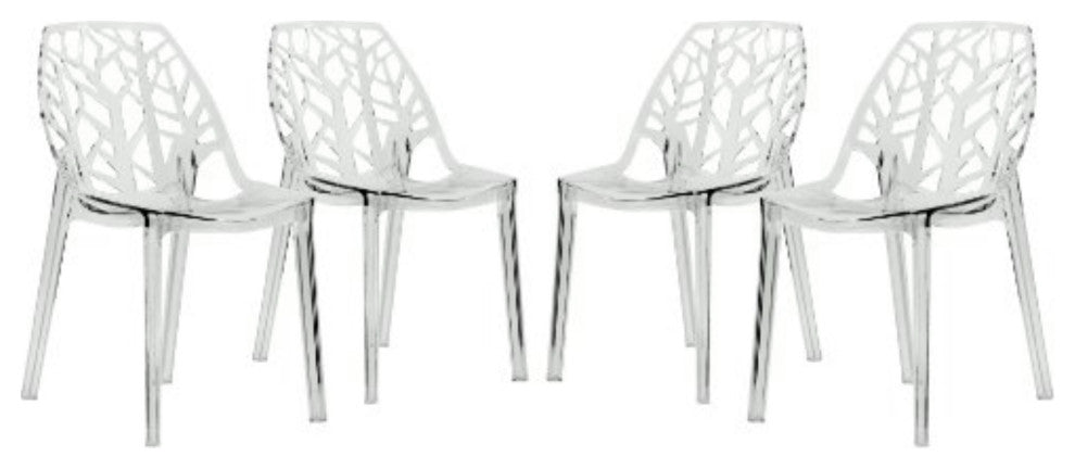 LeisureMod Modern Cornelia Dining Chair, Set of 4