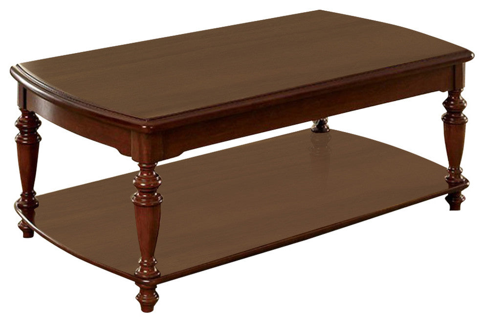 Samira Transitional Coffee Table, Walnut Finish