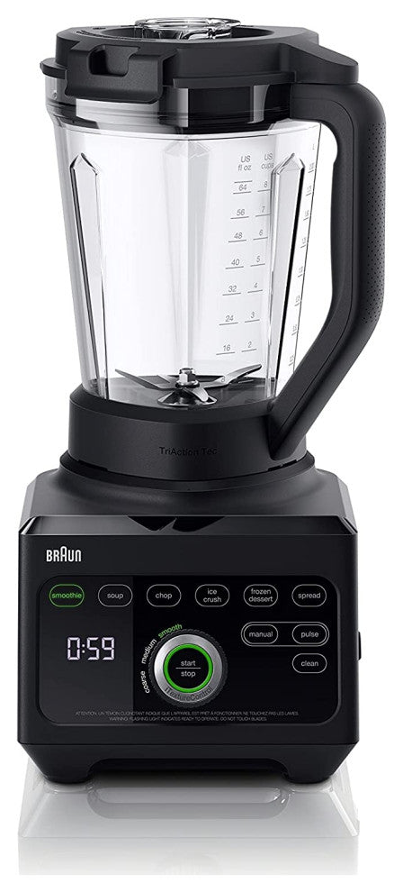 Braun TriForce Power Blender 1600 Watts, 18 Food Programs - Black