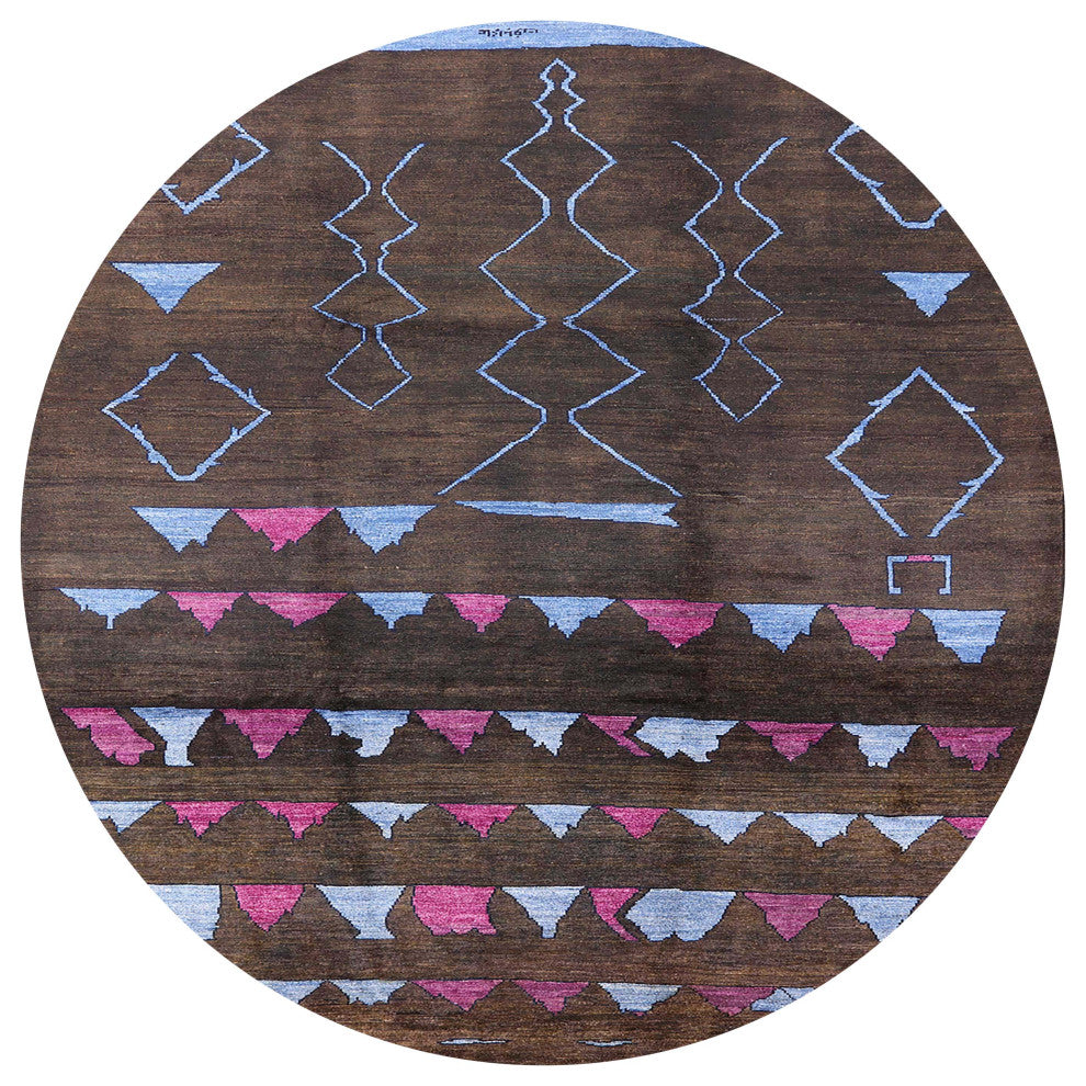 Ahgly Company Indoor Round Mid-Century Modern Area Rugs, 7' Round