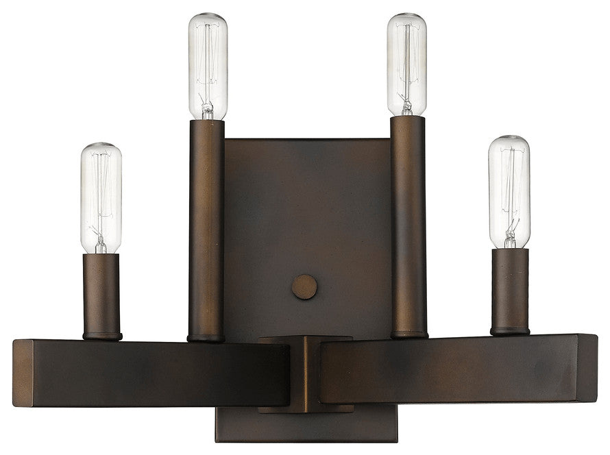 Four Light Bronze Metal Vintage Wall Sconce