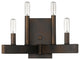 Four Light Bronze Metal Vintage Wall Sconce