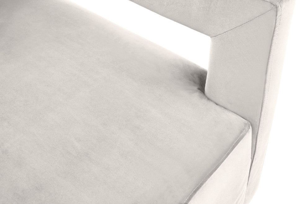 Armani Velvet Upholstered Accent Chair, Cream