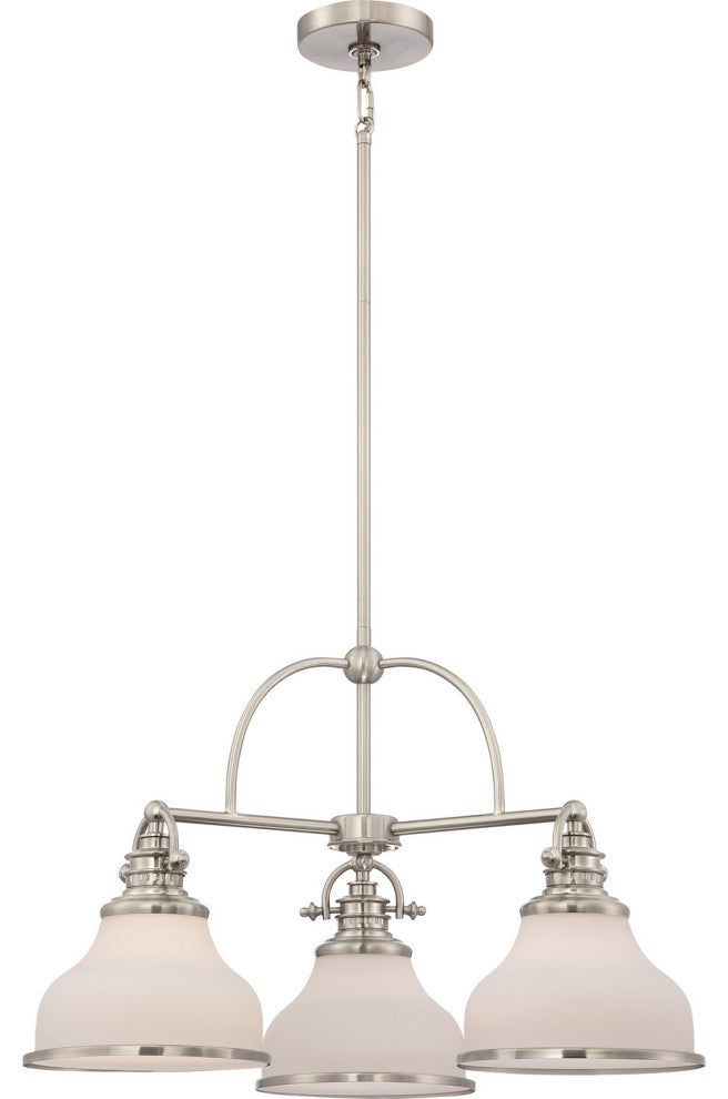 Grant 3-Light Chandelier, Brushed Nickel