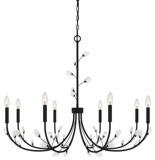 Quoizel HEI5040 Heiress 8 Light 40"W Taper Candle Style - Matte Black