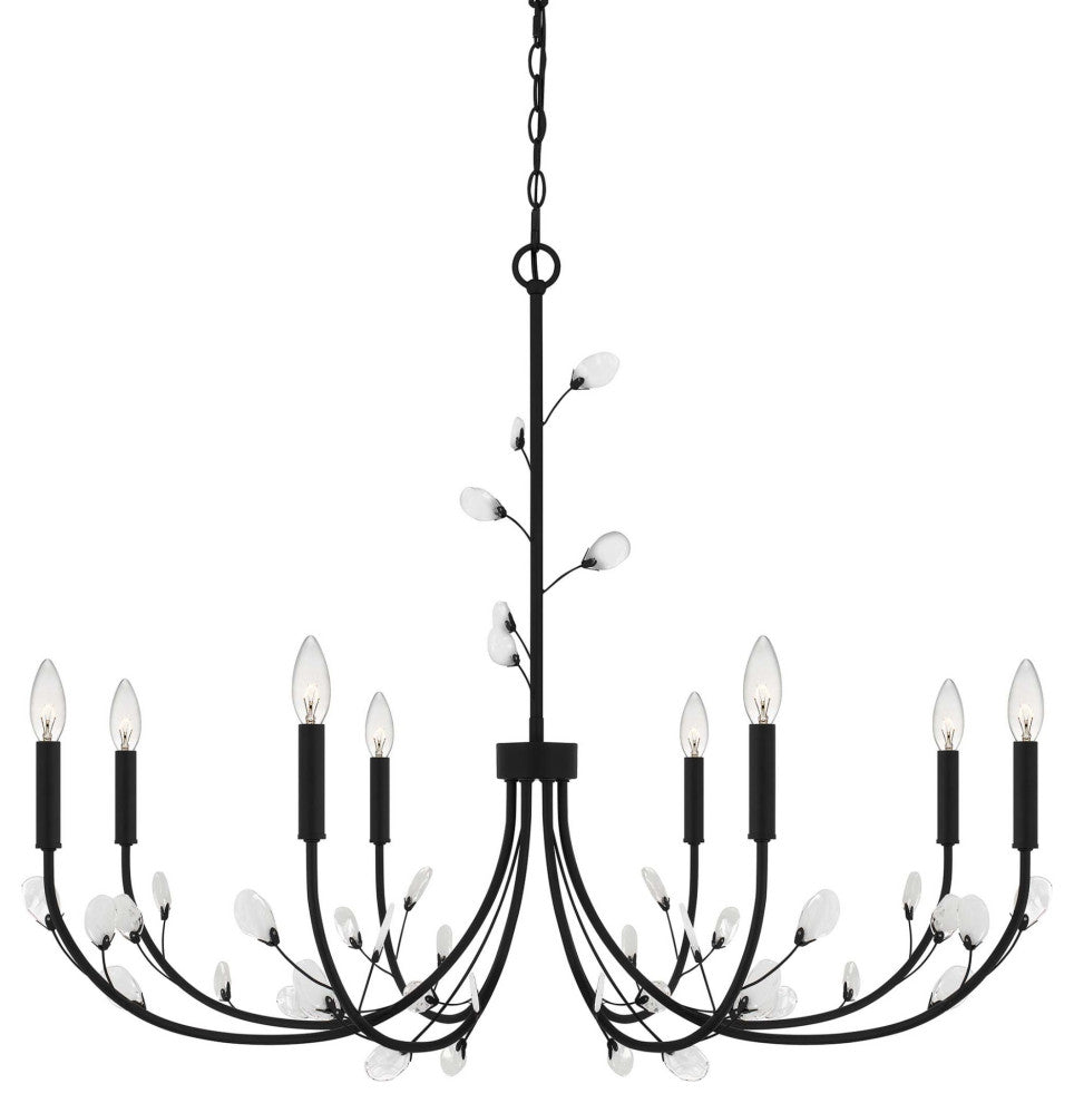 Quoizel HEI5040 Heiress 8 Light 40"W Taper Candle Style - Matte Black
