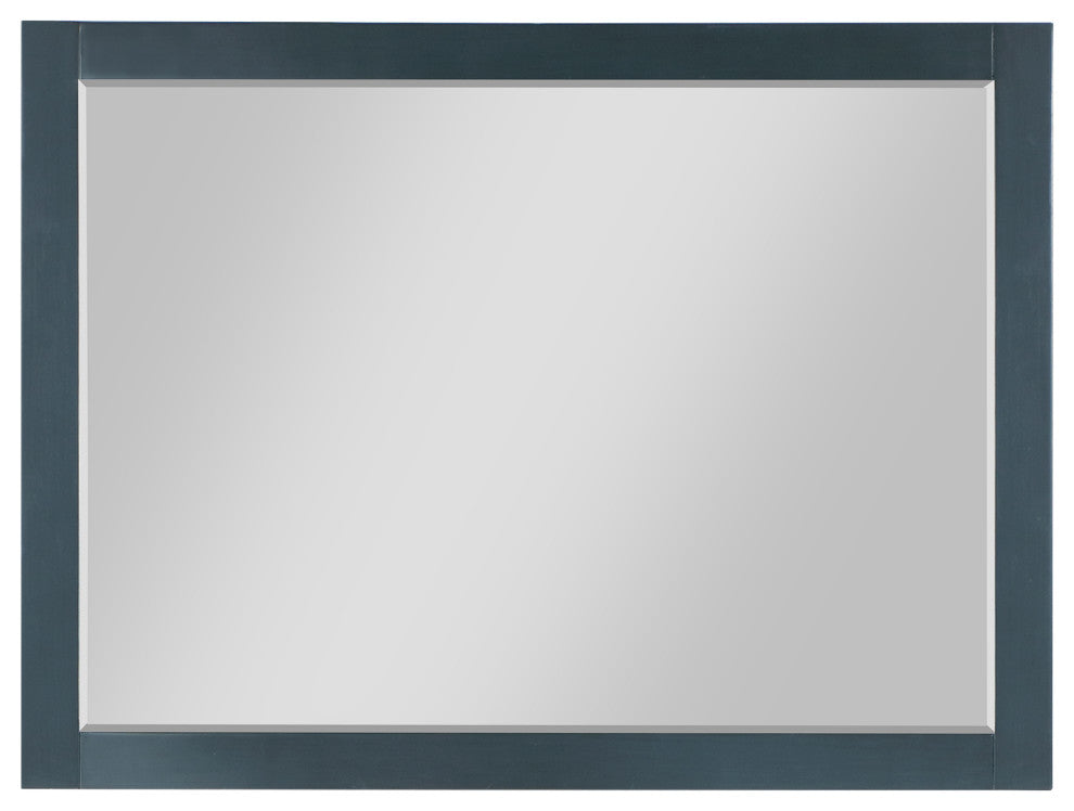 Maribella Rectangular Bathroom Wood Framed Wall Mirror, Classical Blue, 48"