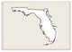 Florida Home State Map Neutral Print Design, 12"x18"