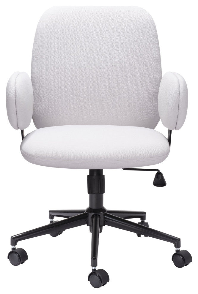 Computer Work Chair, Metal Steel, Fabric, Beige, Black, Home Business Office