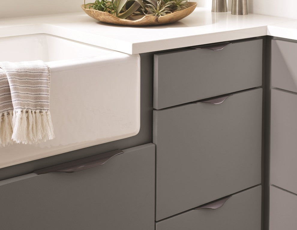 Amerock Aloft Cabinet Edge Pull, Black Chrome, 4-3/16" Center-to-Center