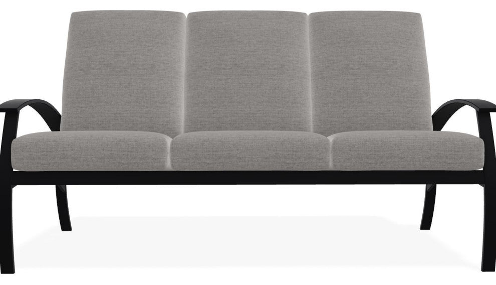 Belle Isle Cushion 3-Seat Outdoor Sofa, Graystone/Black