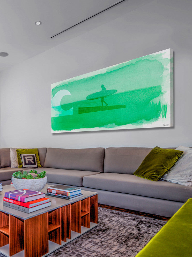"Cali Surfer" Painting Print on Wrapped Canvas, 60"x30