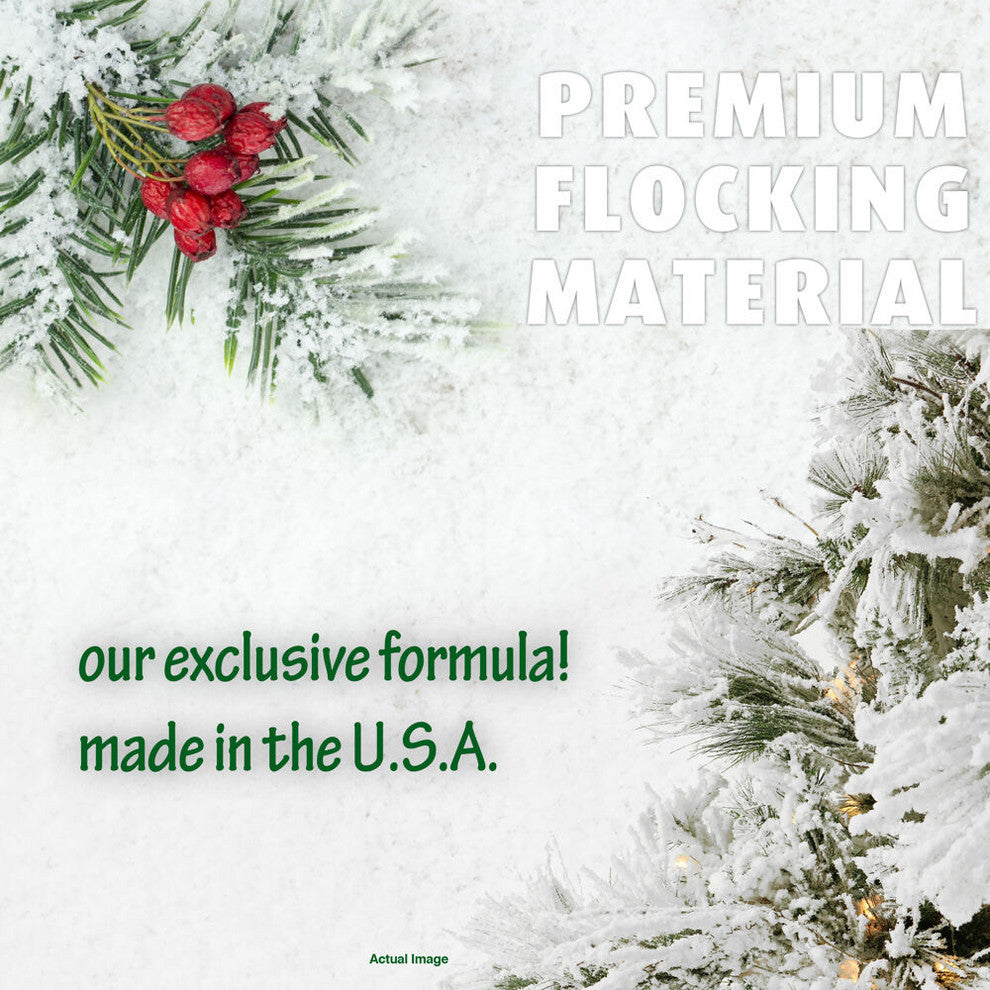Flocked Snowy Pine Christmas Tree, 12', Smart String Lights
