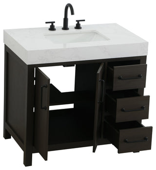 Home Living 36" Single Bathroom Vanity, Mocha Brown