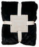 Luxe Faux Fur Throw Blanket, Black, 58"x60"