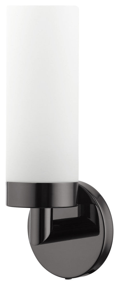 Black Chrome Nautical, Industrial, Contemporary, Urban, Sleek Single Sconce