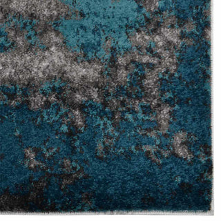 Machine Woven Heatset Polypropylene Area Rug Abstract Ivory Blue, [Rectangle] 10'x13'