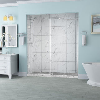 Belmore 69.25"-70.25"x72" Frameless Hinged Shower Door, Chrome