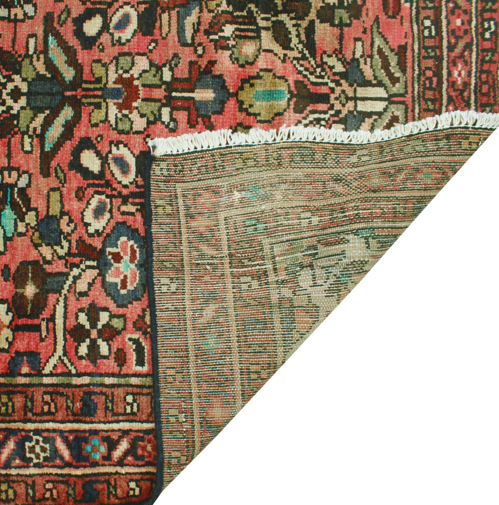 Fine Vintage Distressed Padideh Rust/Charcoal Runner, 3'8 x 11'9