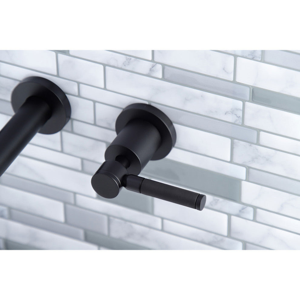 Two-Handle Wall Mount Tub Faucet, Matte Black