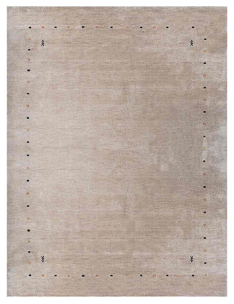 HAND KNOTTED LOOM WOOL ECO-FRIENDLY AREA RUGS - Rectangle, Beige, Contemporary