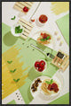 Suprematic Meal: Pasta With Tomato Sauce And Mushrooms, 16"x24"