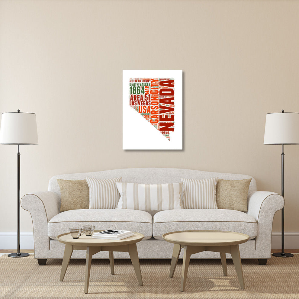 "Nevada Word Cloud Map" Fine Art Print