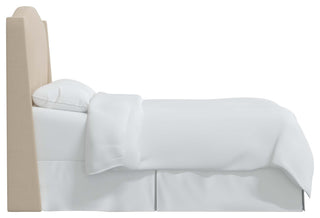 Camelback Wingback Headboard, Linen Linen, King