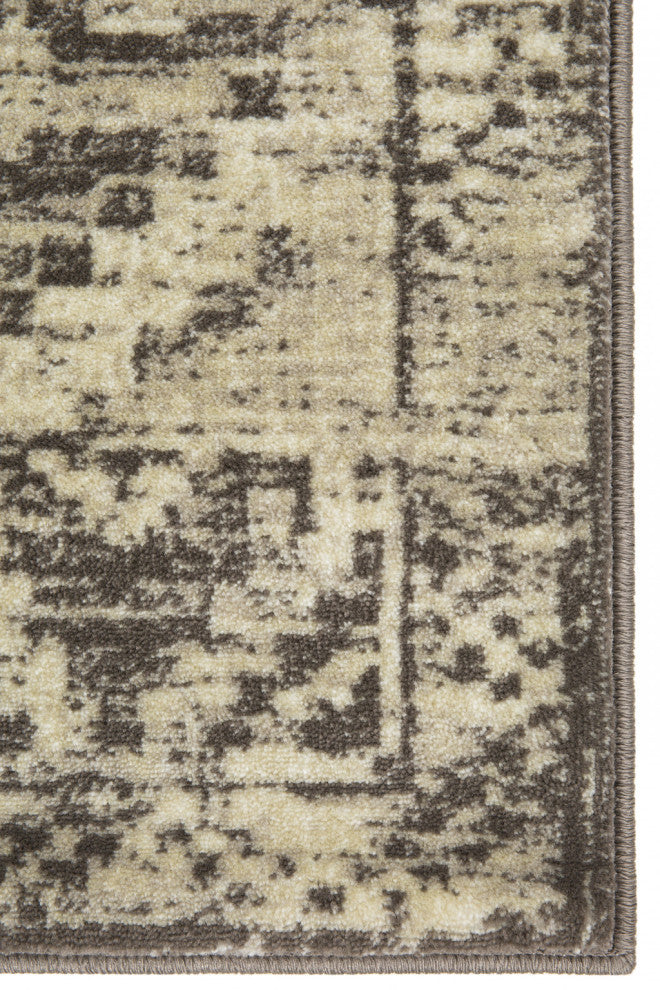 5"x8" Gray Beige Distressed Diamond Area Rug
