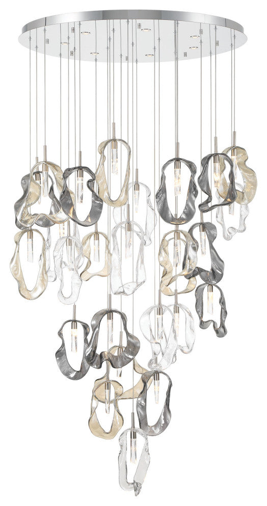 Norah 26L 39" Polished Nickel Mix Chandelier