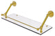 Prestige Skyline 24" Floating Glass Shelf with Gallery Rail, Polished Brass