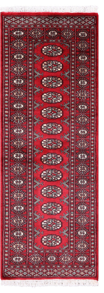 2' 1" X 5' 9" Runner Silky Bokhara Hand Knotted Wool Rug - Q13822