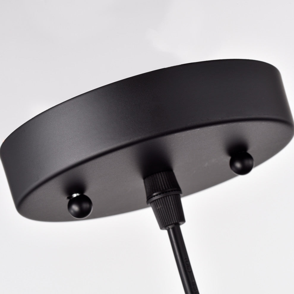 CHLOE Walter Industrial 1 Light Textured Black Mini Pendant Ceiling Fixture 14"W