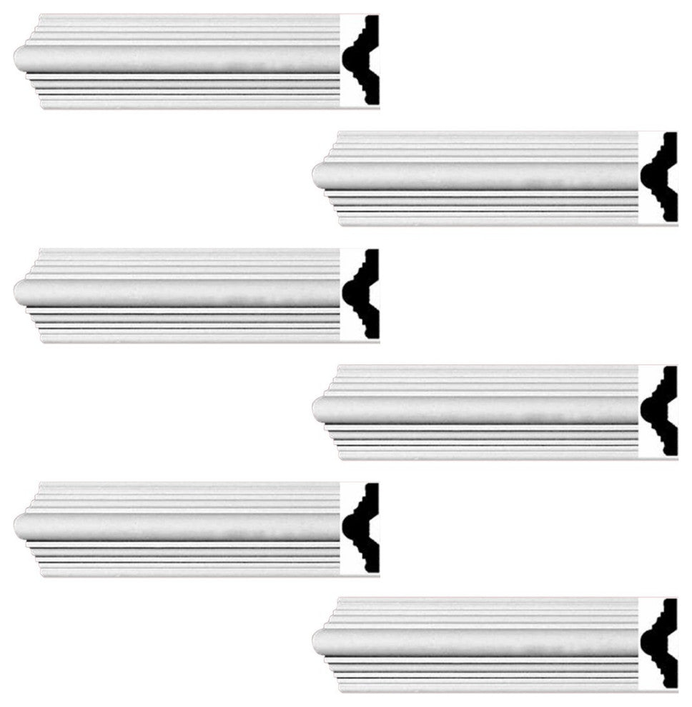 Crown Molding White Urethane Alden Simple Design 6 Pieces Totaling 564" Length