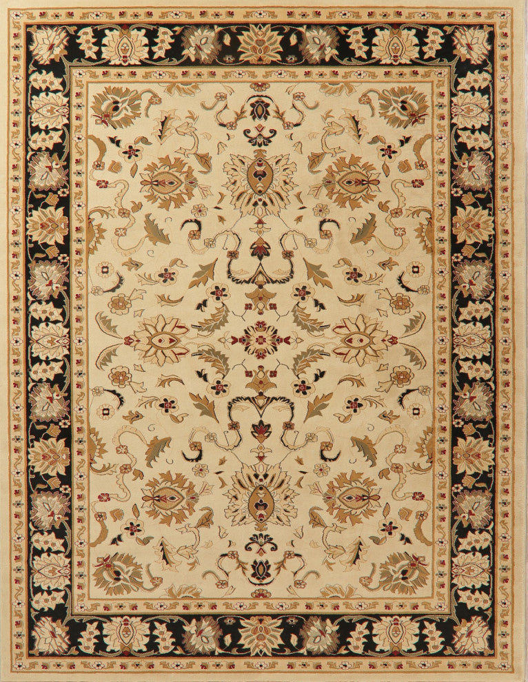 Oushak Oriental Carpet Traditional Turkish Area Rug, Beige, 10'6"x7'10