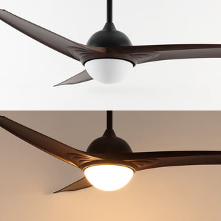Sully 52" App/Remote 6-Speed LED Ceiling Fan, Neutral Brown Wood/White