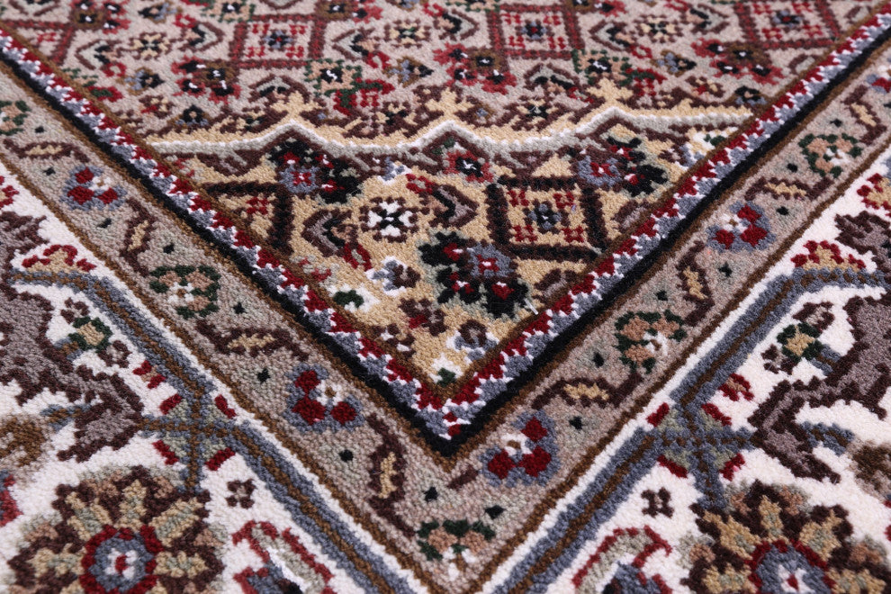 Wool & Silk Hand-Knotted Persian Tabriz Runner Rug 4' 1" X 16' 1" - Q13019