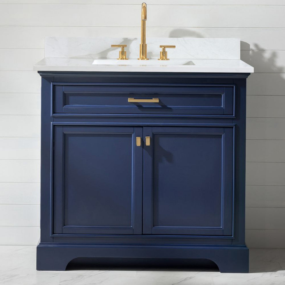 Milano Transitional Blue 36" Single Vanity
