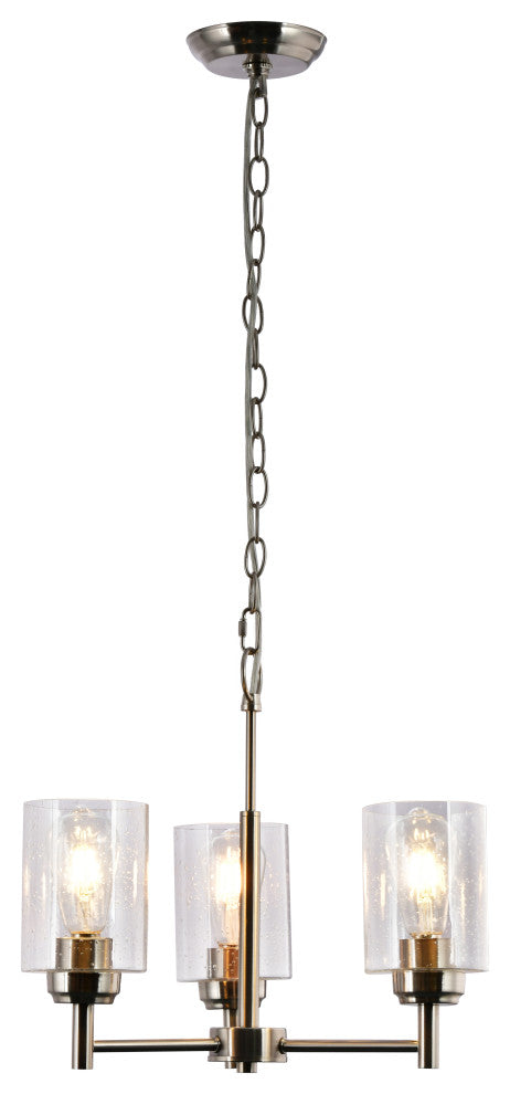 Lazzur Couesnon 3 Light 18" Satin Nickel Chandelier