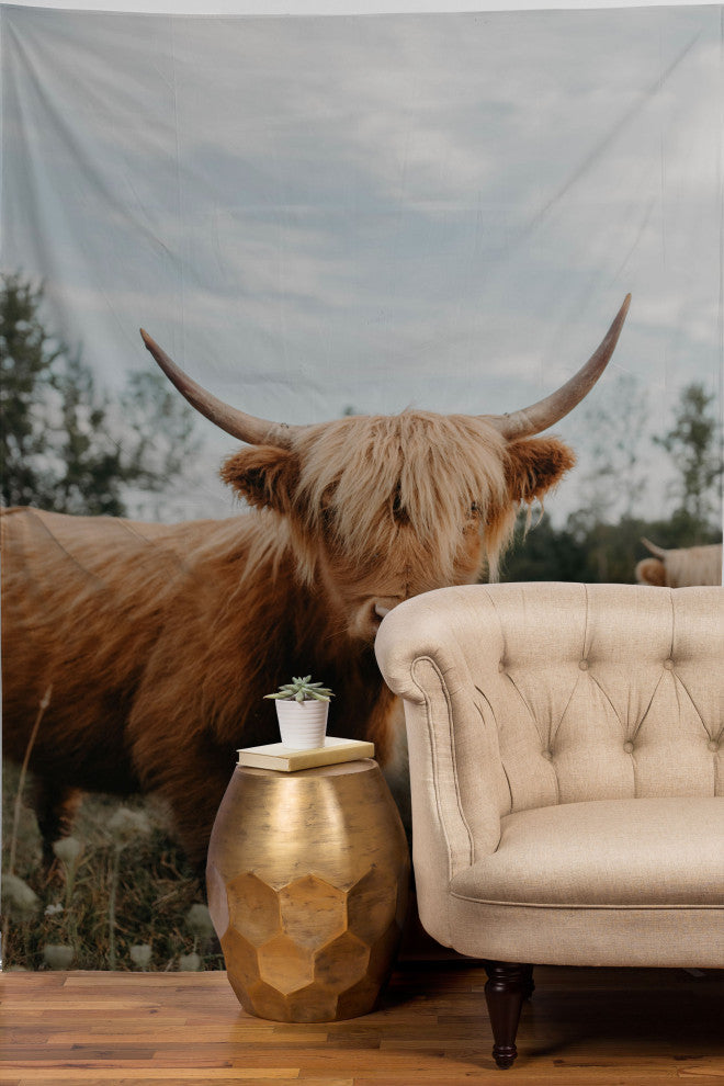 Chelsea Victoria The Furry Highland Cow Tapestry
